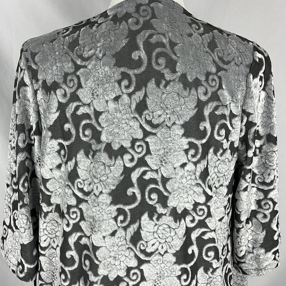 NWT Knox Rose Floral Velvet Open Waterfall Cardigan  Kimono Size S Romantic - Picture 5 of 8